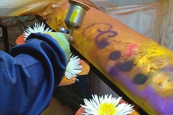 CABINAs para aplicación de pintura sobre flores naturales